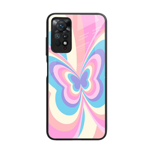 Y2K Vibrant Butterfly back phone cover | glass case for redmi note 11 pro