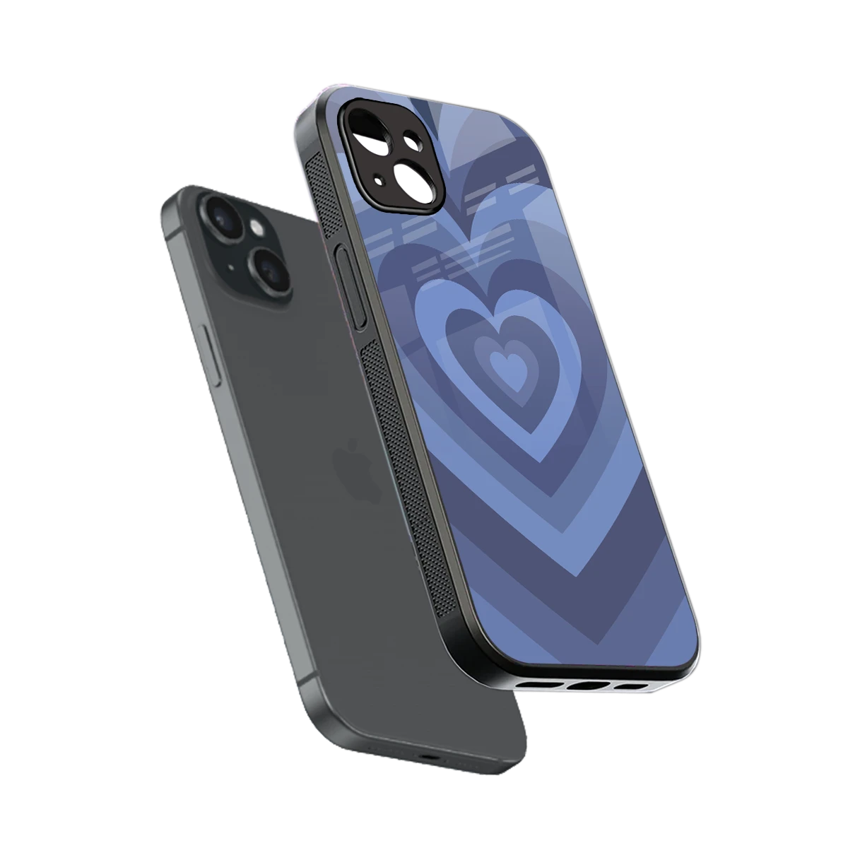 Y2K Yankees Blue Hearts sleek iphone 14 plus cover with tempered glass back and TPU edges