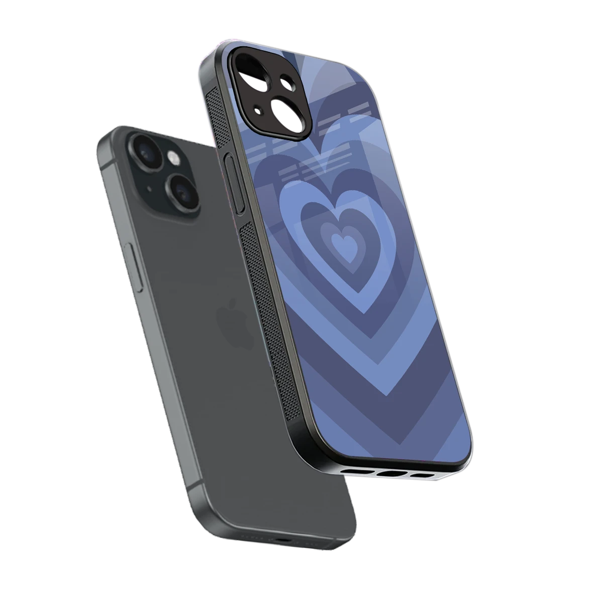 Y2K Yankees Blue Hearts sleek iphone 15 cover with tempered glass back and TPU edges
