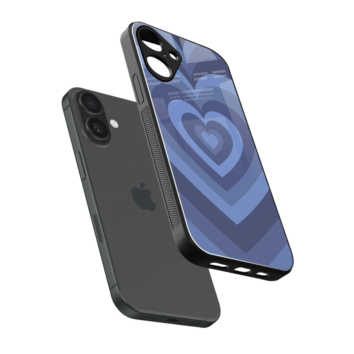 Y2K Yankees Blue Hearts sleek iphone 16 plus cover with tempered glass back and TPU edges