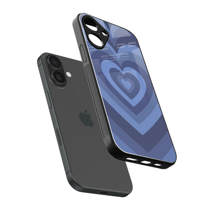 Y2K Yankees Blue Hearts sleek iphone 16 plus cover with tempered glass back and TPU edges