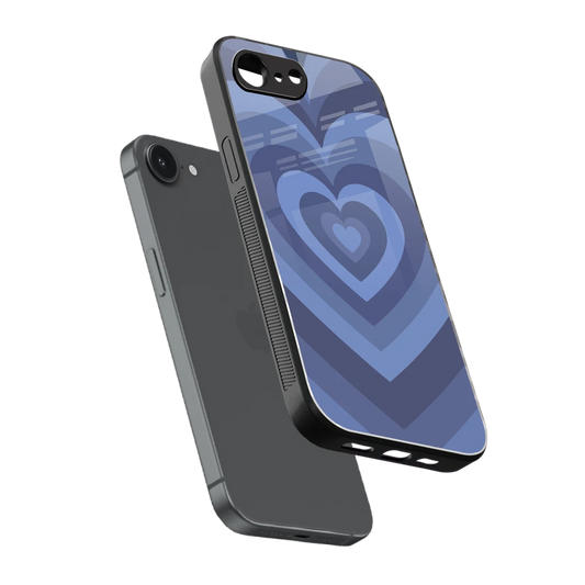 Y2K Yankees Blue Hearts sleek iphone 16e cover with tempered glass back and TPU edges