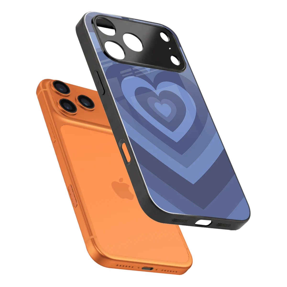 Y2K Yankees Blue Hearts sleek iphone 17 pro max cover with tempered glass back and TPU edges