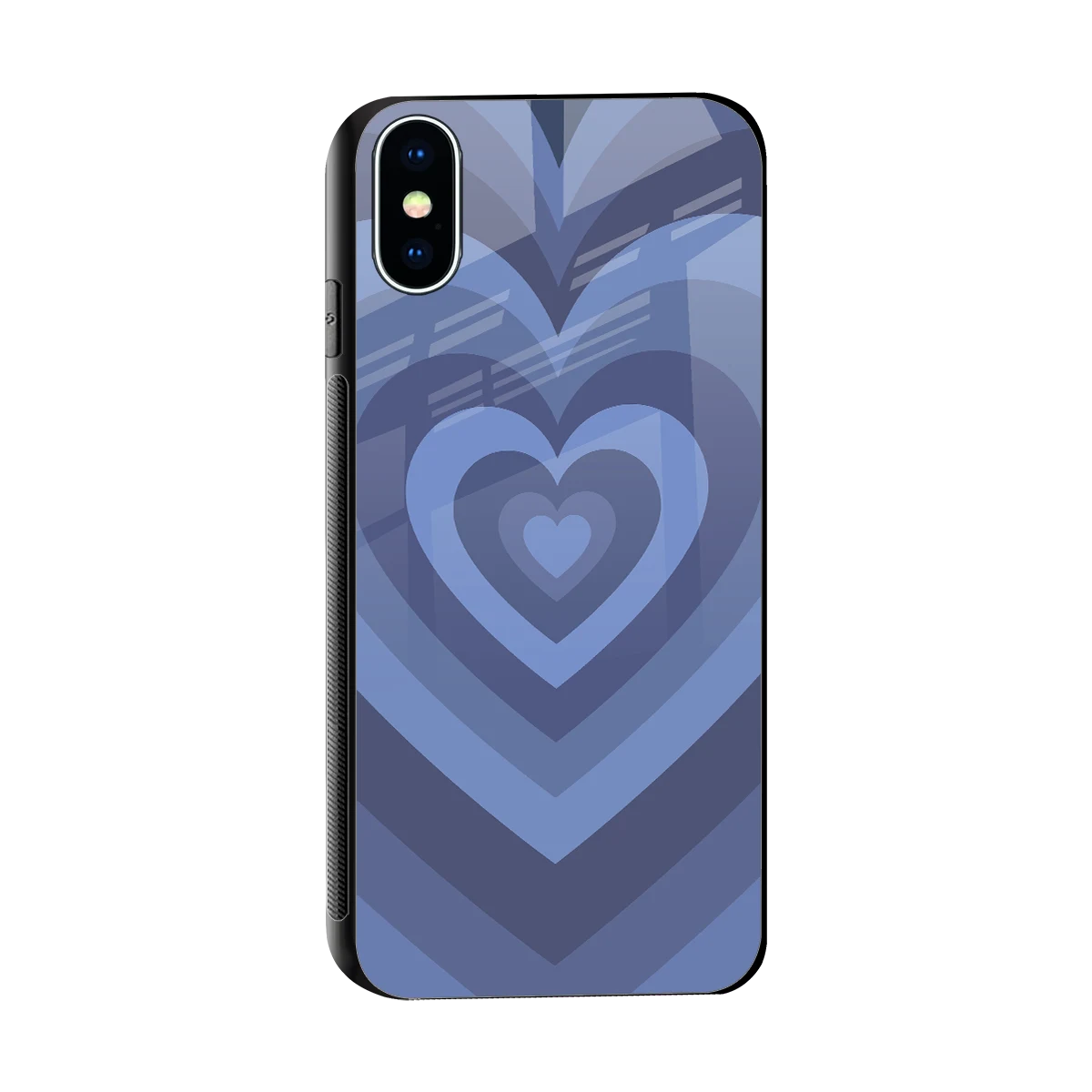 Y2K Yankees Blue Hearts sleek iphone x cover with tempered glass back and TPU edges