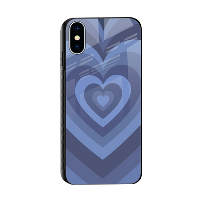 Y2K Yankees Blue Hearts sleek iphone xs cover with tempered glass back and TPU edges