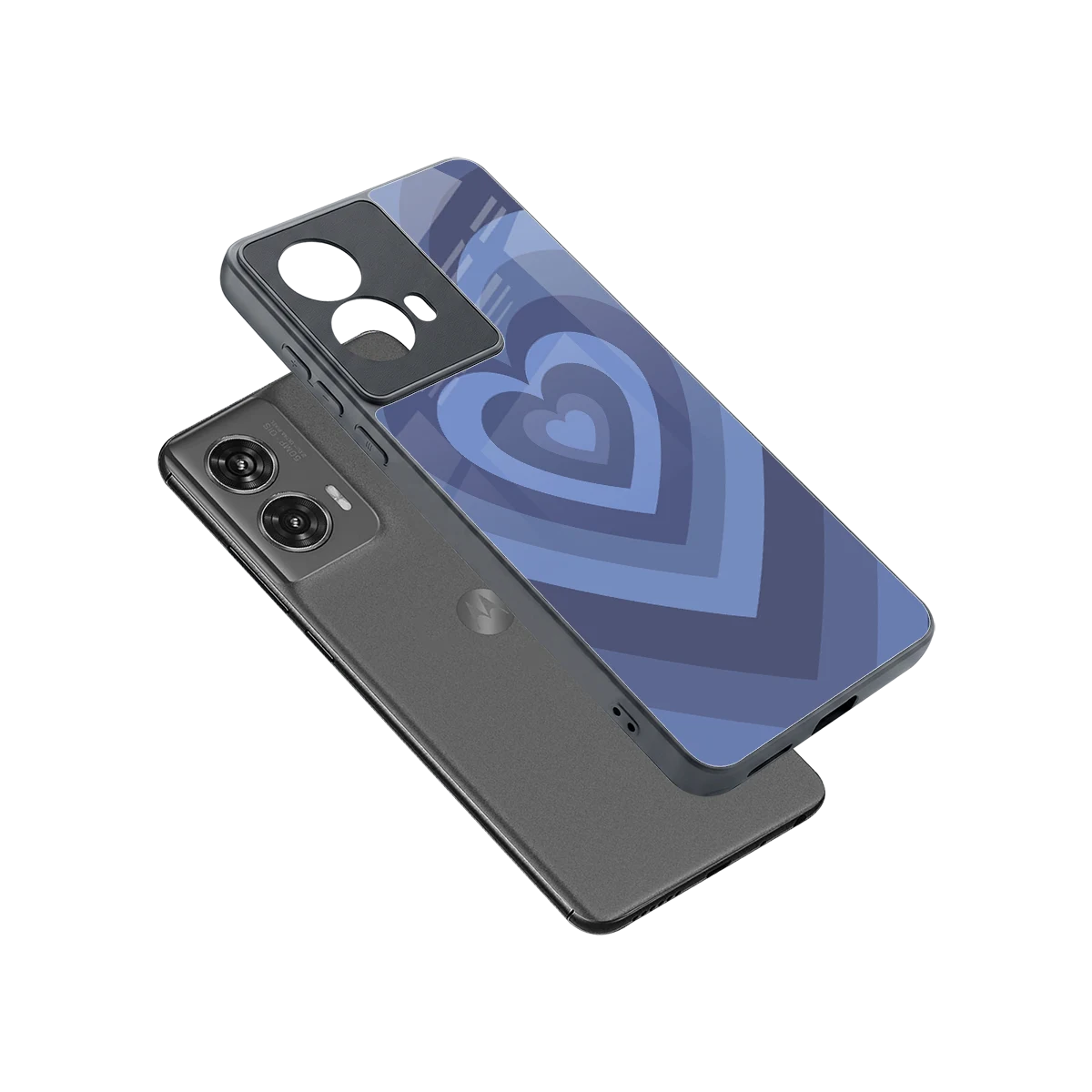 Y2K Yankees Blue Hearts sleek motorola edge 50 fusion cover with tempered glass back and TPU edges