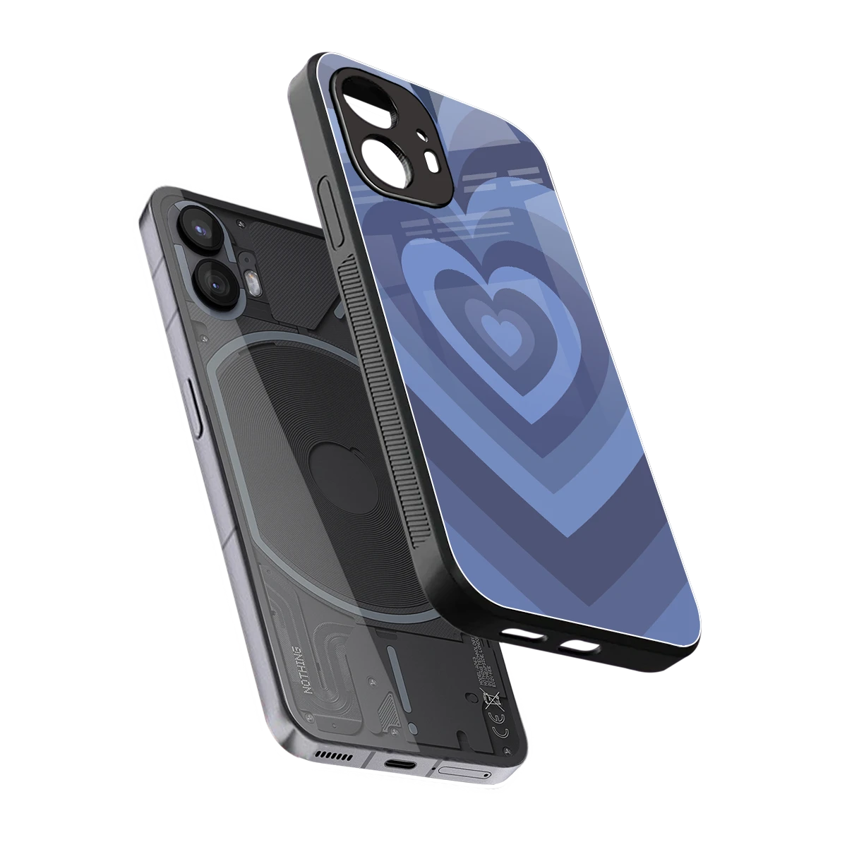 Y2K Yankees Blue Hearts sleek nothing phone 2 cover with tempered glass back and TPU edges