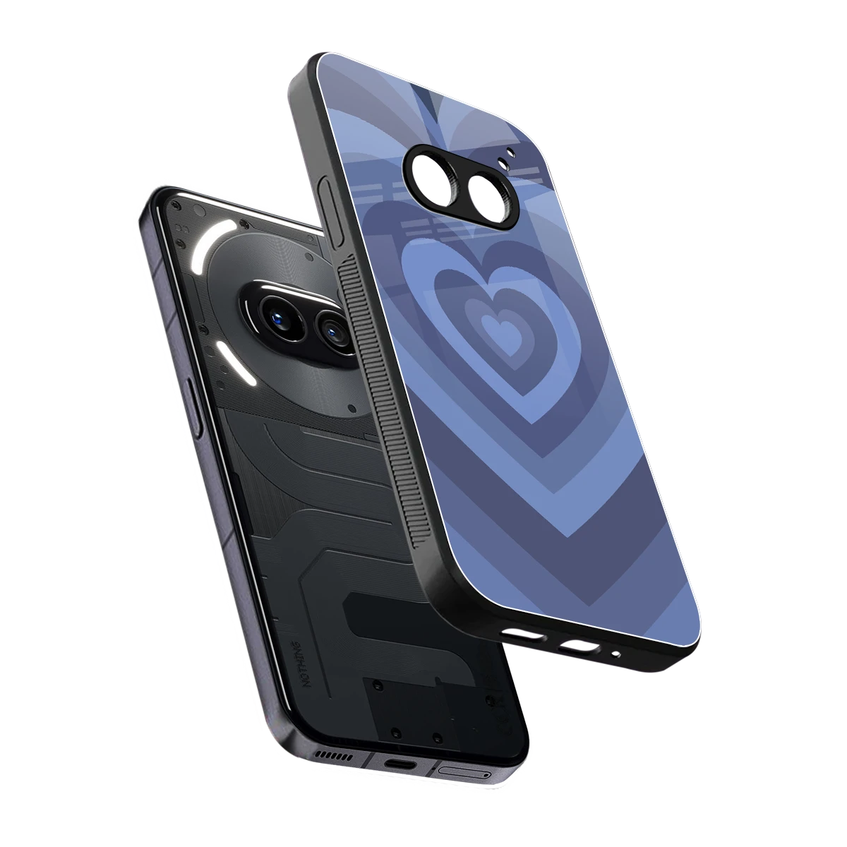 Y2K Yankees Blue Hearts sleek nothing phone 2a cover with tempered glass back and TPU edges