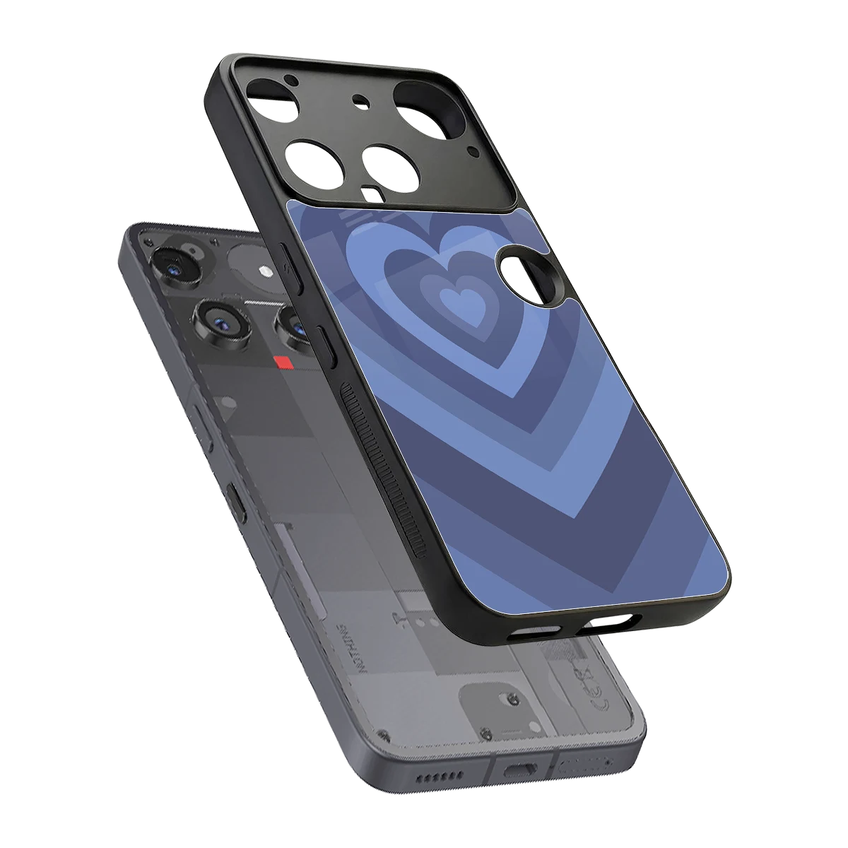 Y2K Yankees Blue Hearts sleek nothing phone 3 cover with tempered glass back and TPU edges