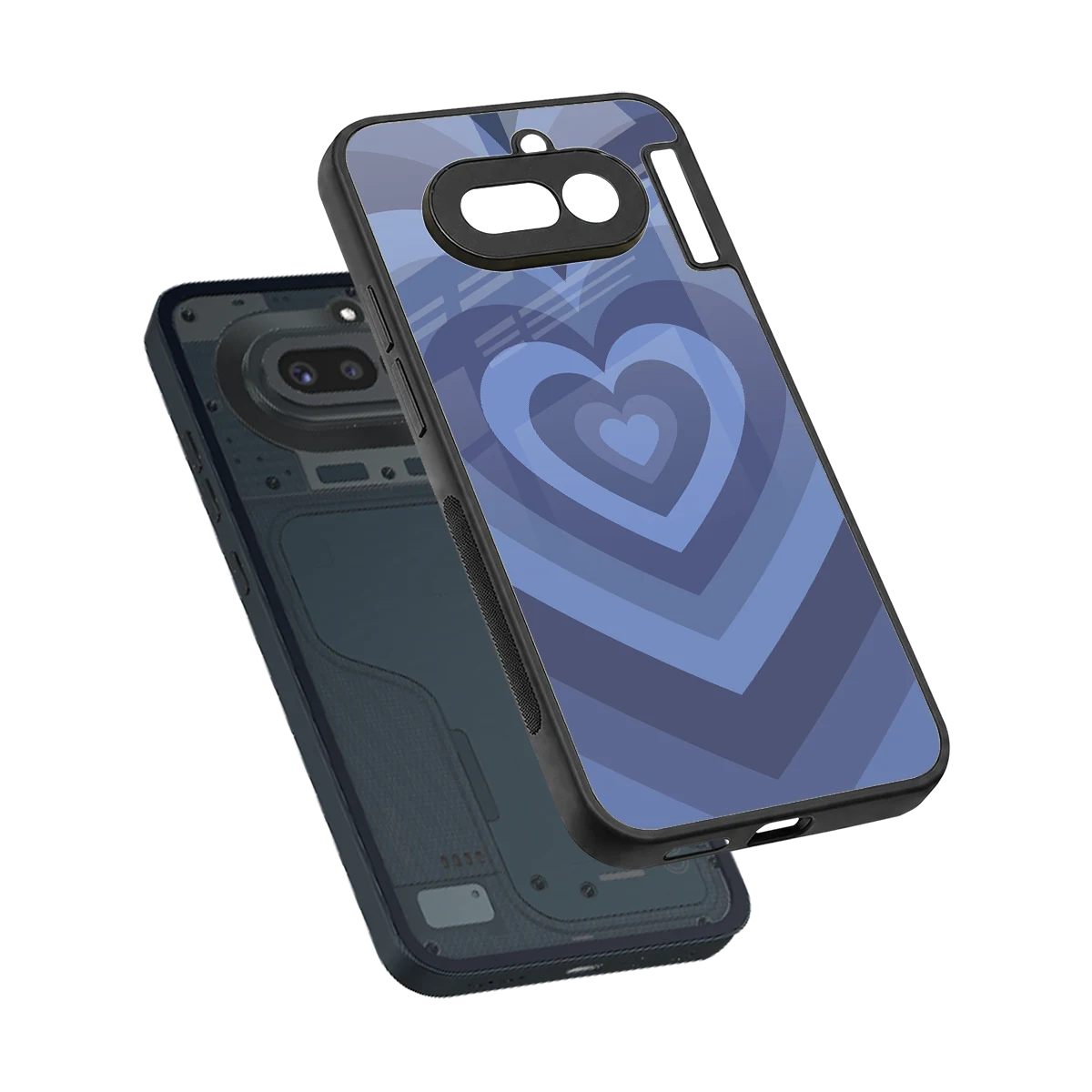 Y2K Yankees Blue Hearts sleek nothing phone 4a cover with tempered glass back and TPU edges