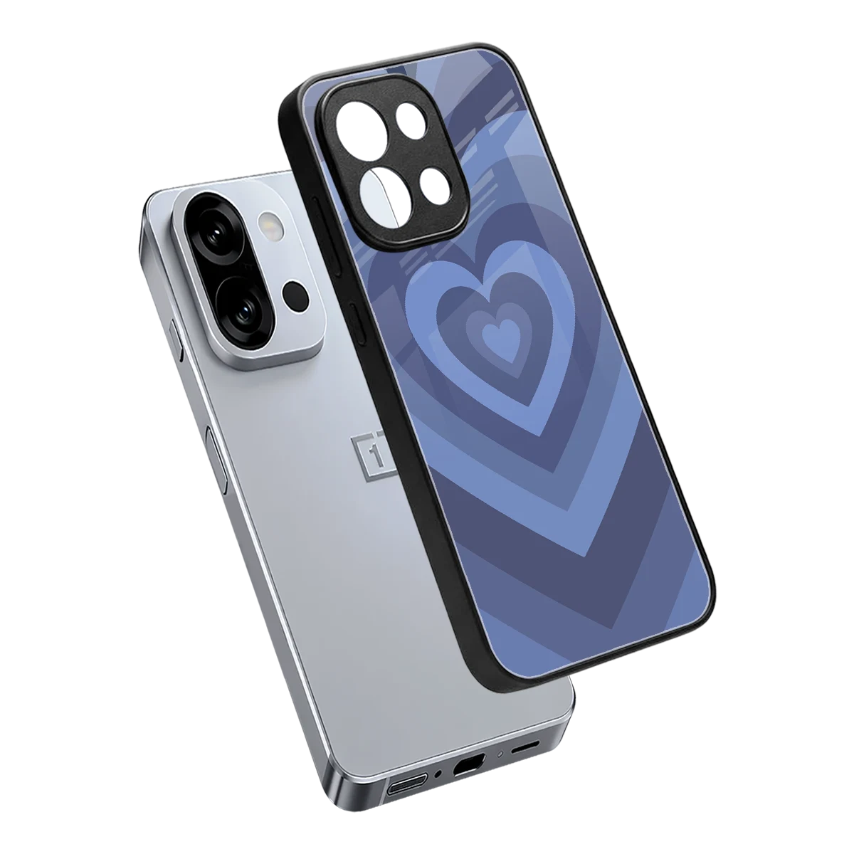 Y2K Yankees Blue Hearts sleek oneplus 13s cover with tempered glass back and TPU edges