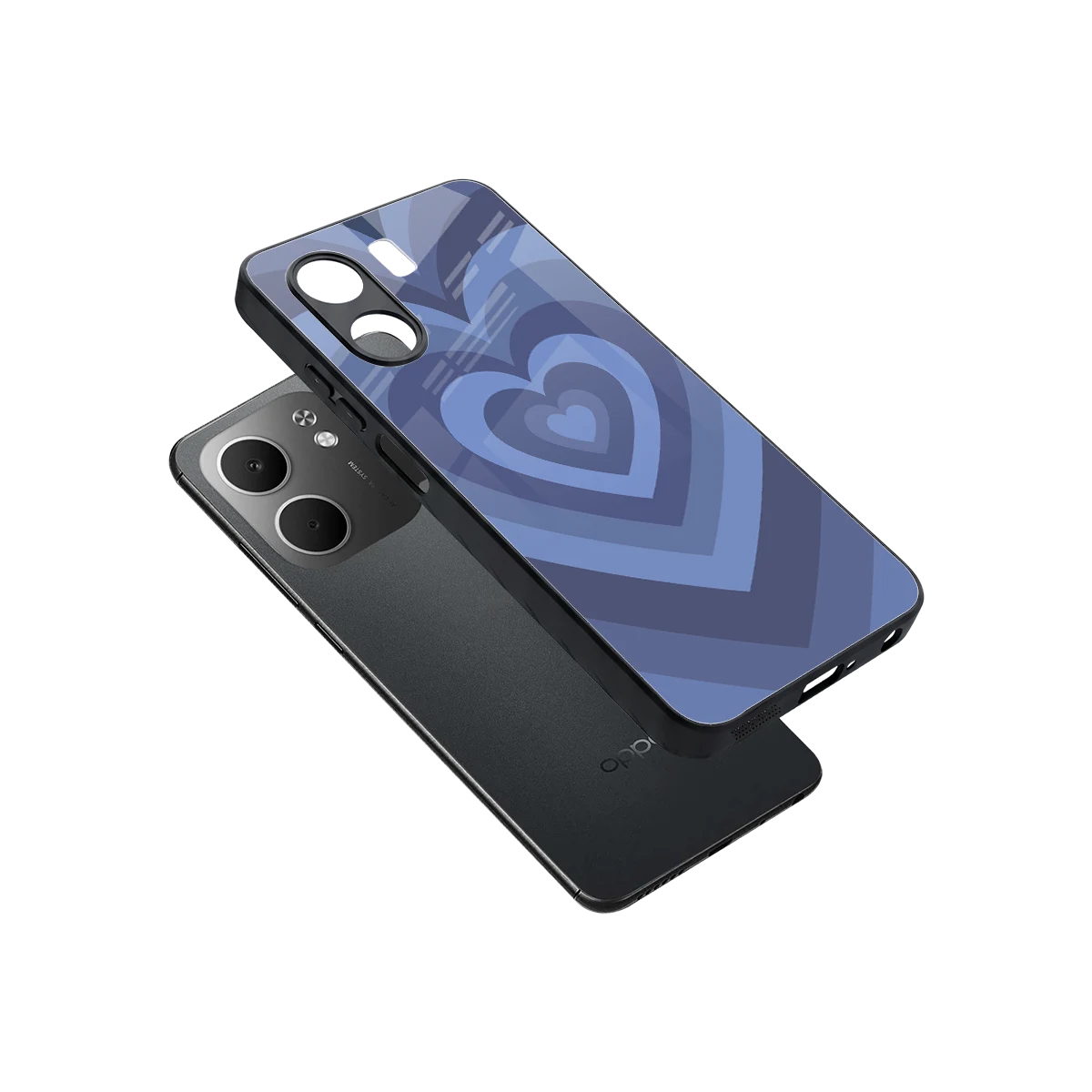 Y2K Yankees Blue Hearts sleek oppo a5x 5g cover with tempered glass back and TPU edges