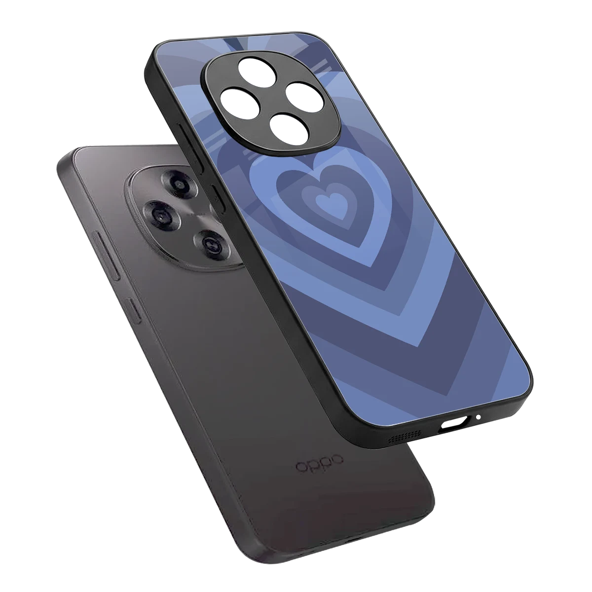 Y2K Yankees Blue Hearts sleek oppo f31 pro 5g cover with tempered glass back and TPU edges