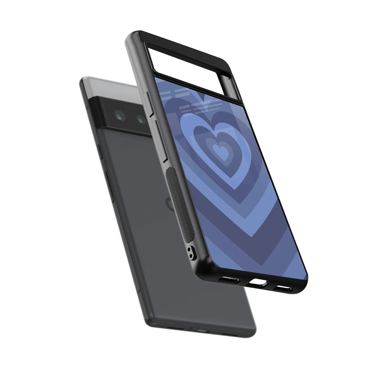 Y2K Yankees Blue Hearts sleek google pixel 6 pro cover with tempered glass back and TPU edges