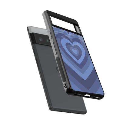 Y2K Yankees Blue Hearts sleek google pixel 6 pro cover with tempered glass back and TPU edges