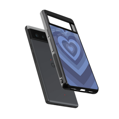 Y2K Yankees Blue Hearts sleek google pixel 6 cover with tempered glass back and TPU edges