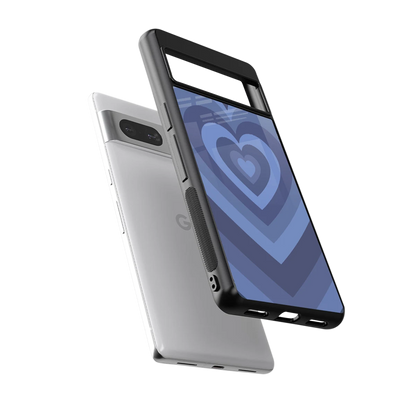 Y2K Yankees Blue Hearts sleek google pixel 7 cover with tempered glass back and TPU edges