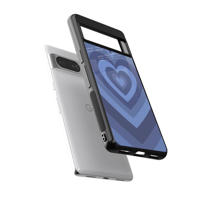 Y2K Yankees Blue Hearts sleek google pixel 8 cover with tempered glass back and TPU edges