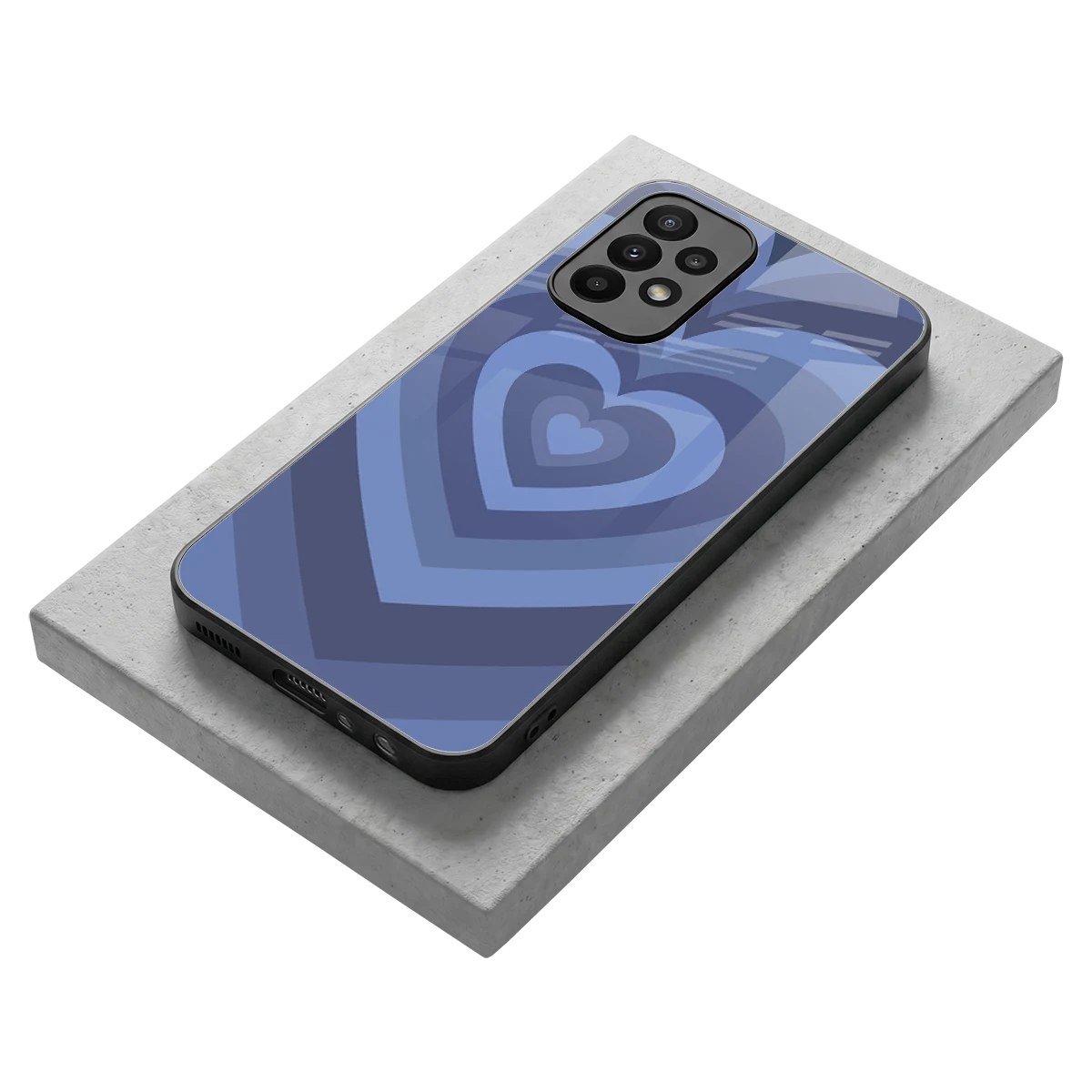 Y2K Yankees Blue Hearts stylish phone case for samsung galaxy a23 | glossy glass and slim fit