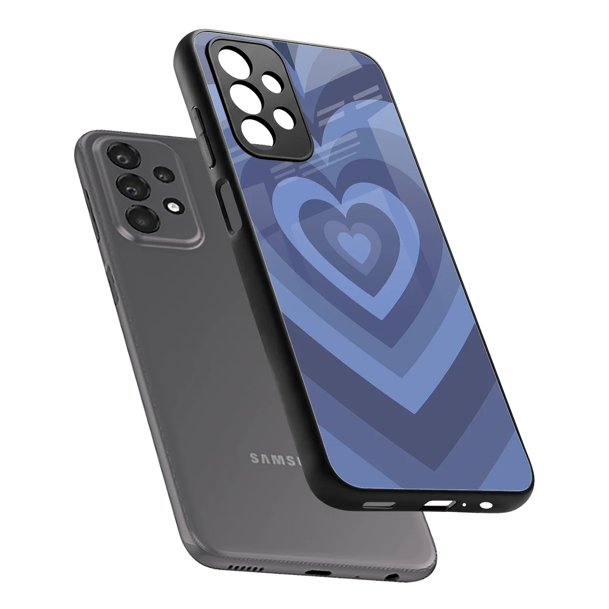 Y2K Yankees Blue Hearts sleek samsung galaxy a23 cover with tempered glass back and TPU edges