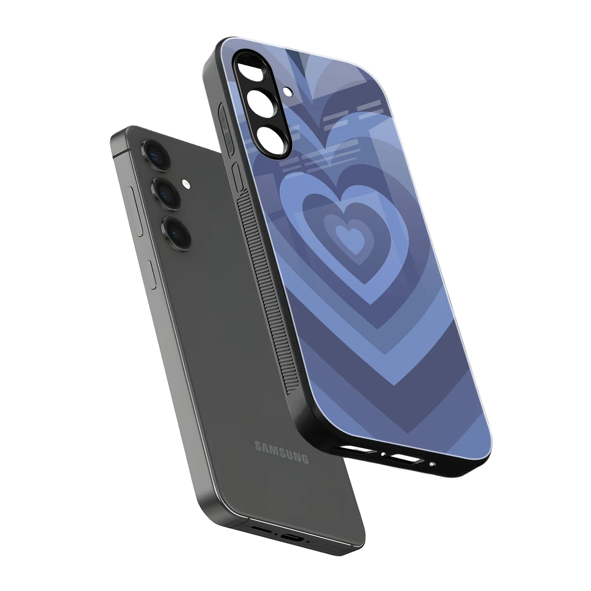 Y2K Yankees Blue Hearts sleek samsung galaxy m35 5g cover with tempered glass back and TPU edges