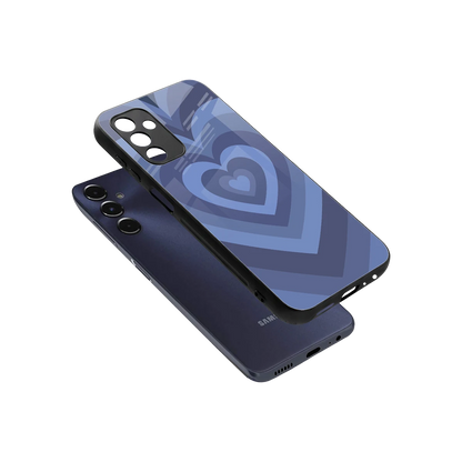 Y2K Yankees Blue Hearts sleek samsung galaxy m14 5g cover with tempered glass back and TPU edges