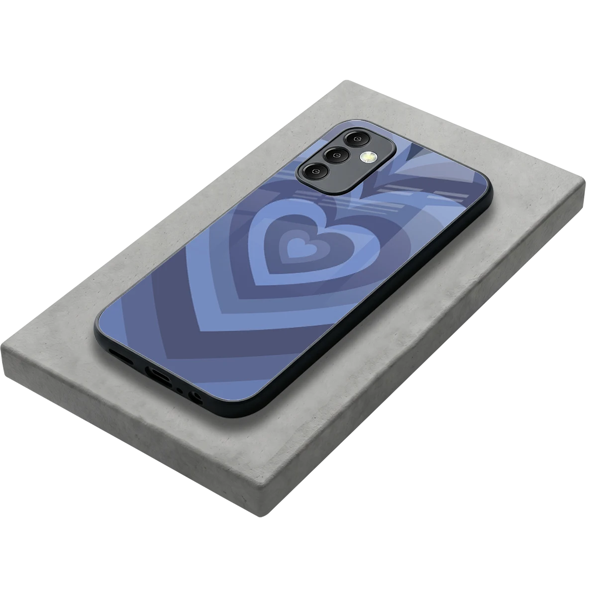 Y2K Yankees Blue Hearts stylish phone case for samsung galaxy m14 5g | glossy glass and slim fit