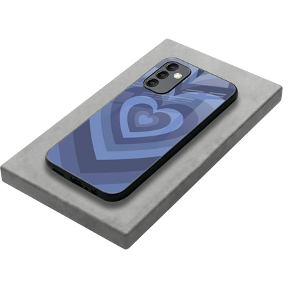 Y2K Yankees Blue Hearts stylish phone case for samsung galaxy m14 5g | glossy glass and slim fit