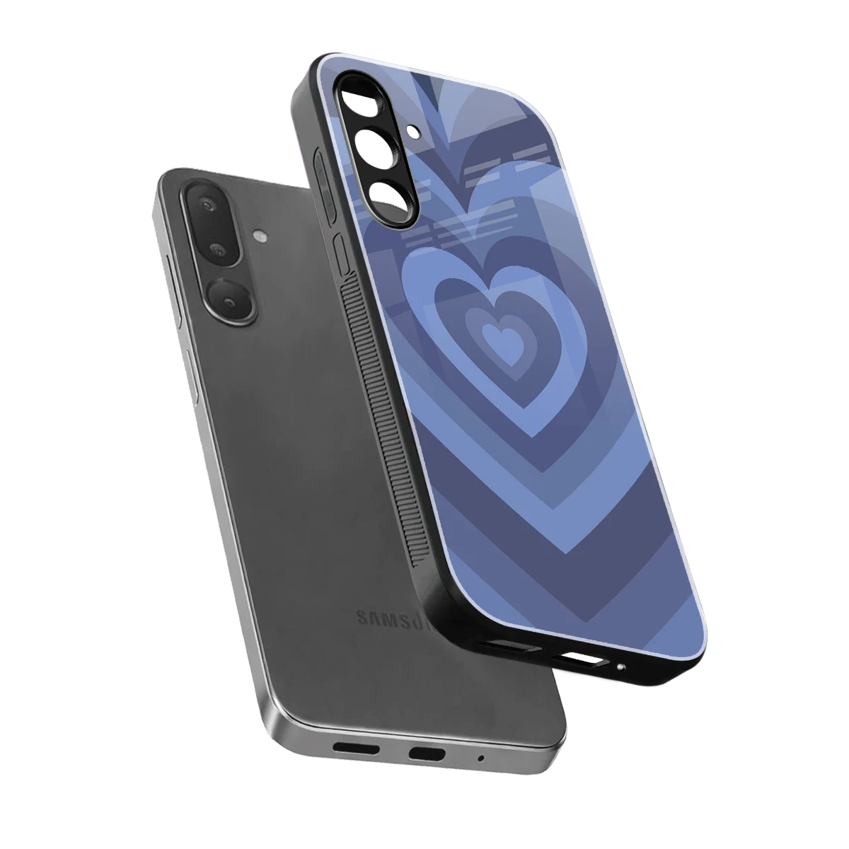 Y2K Yankees Blue Hearts sleek samsung galaxy m36 5g cover with tempered glass back and TPU edges