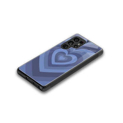 Y2K Yankees Blue Hearts stylish phone case for samsung galaxy s25 ultra | glossy glass and slim fit