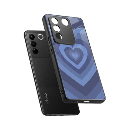 Y2K Yankees Blue Hearts sleek vivo v27 5g cover with tempered glass back and TPU edges
