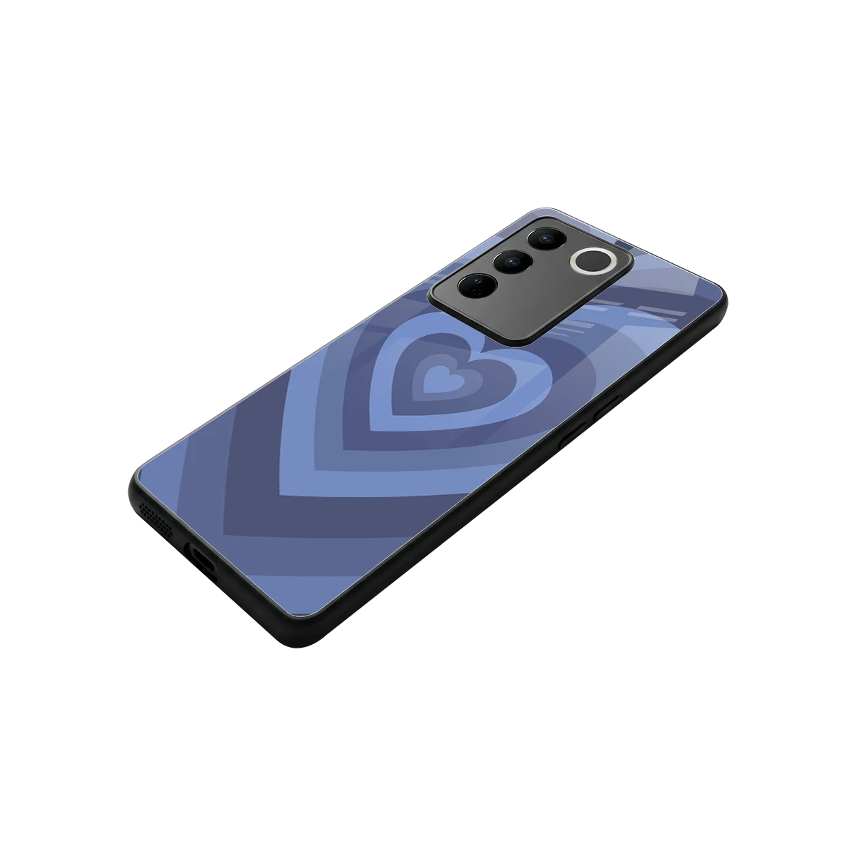 Y2K Yankees Blue Hearts stylish phone case for vivo v27 5g | glossy glass and slim fit