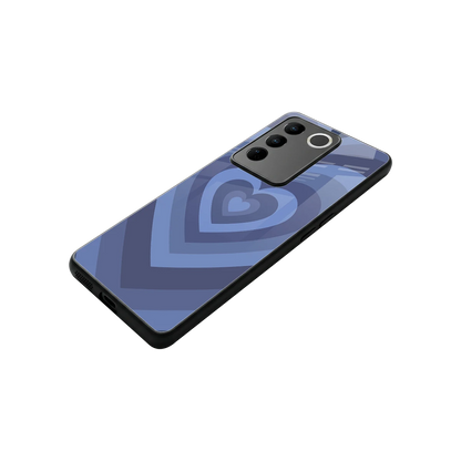 Y2K Yankees Blue Hearts stylish phone case for vivo v27 5g | glossy glass and slim fit