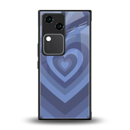 Y2K Yankees Blue Hearts back phone cover | glass case for vivo v30