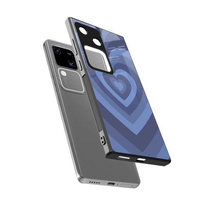 Y2K Yankees Blue Hearts sleek vivo v30 cover with tempered glass back and TPU edges