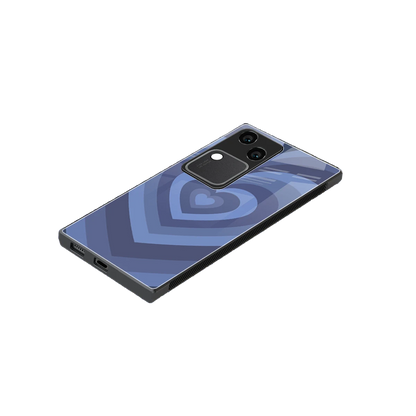 Y2K Yankees Blue Hearts stylish phone case for vivo v30 | glossy glass and slim fit