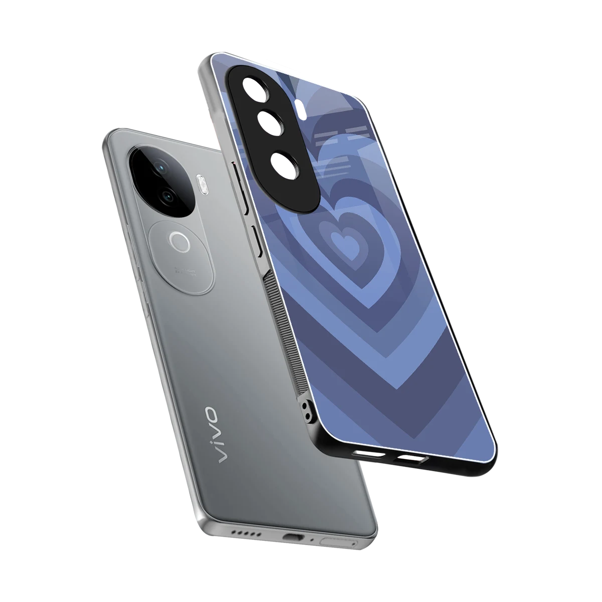 Y2K Yankees Blue Hearts sleek vivo v40e cover with tempered glass back and TPU edges