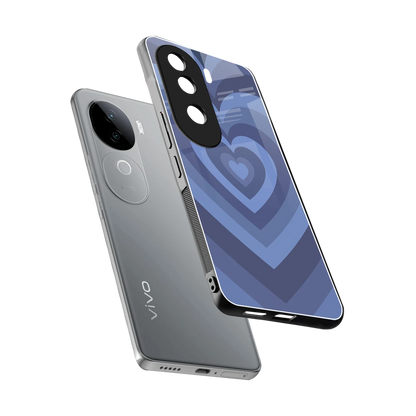 Y2K Yankees Blue Hearts sleek vivo v40e cover with tempered glass back and TPU edges