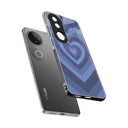 Y2K Yankees Blue Hearts sleek vivo v50 cover with tempered glass back and TPU edges