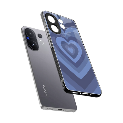 Y2K Yankees Blue Hearts sleek vivo v60 cover with tempered glass back and TPU edges