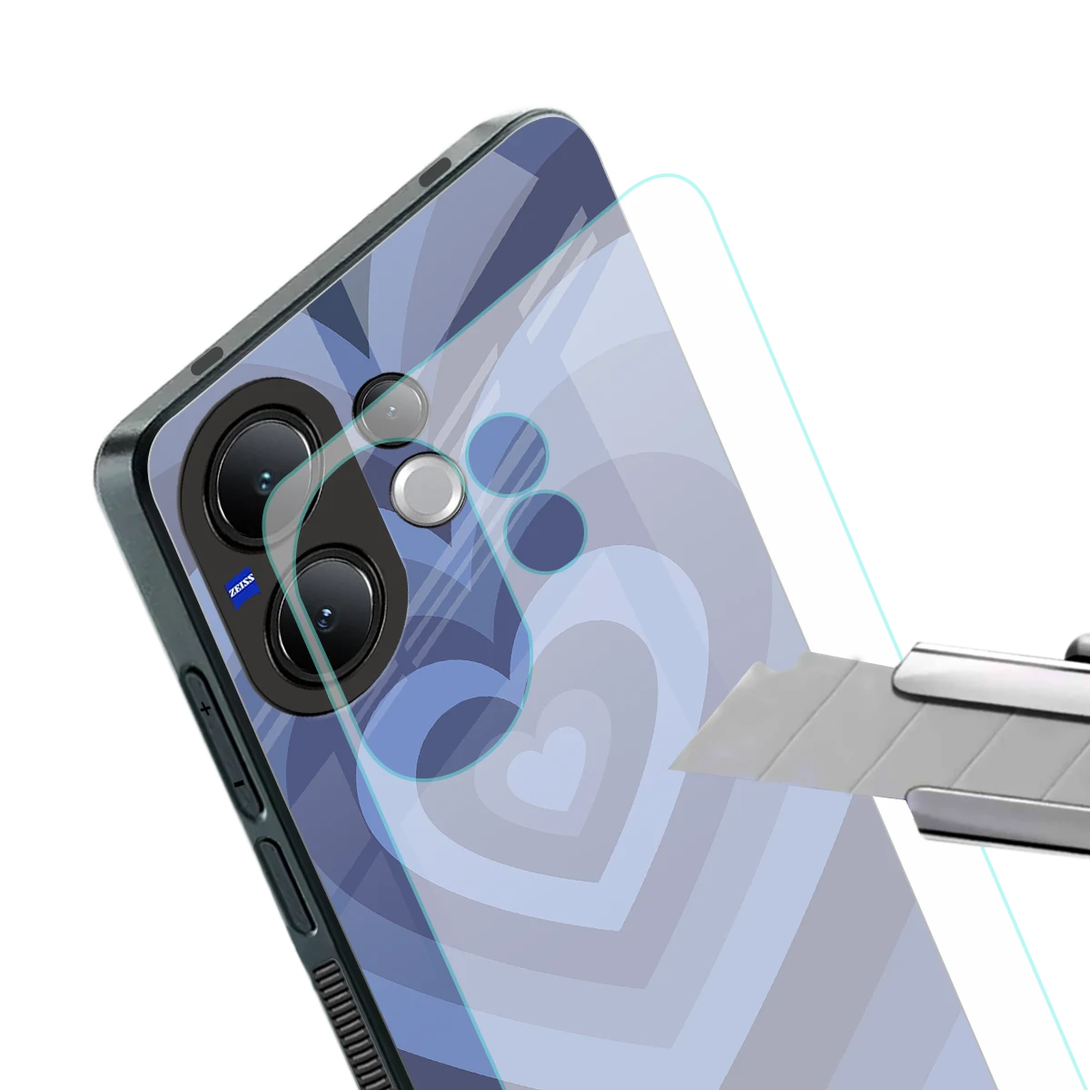 Y2K Yankees Blue Hearts stylish phone case for vivo v60 | glossy glass and slim fit