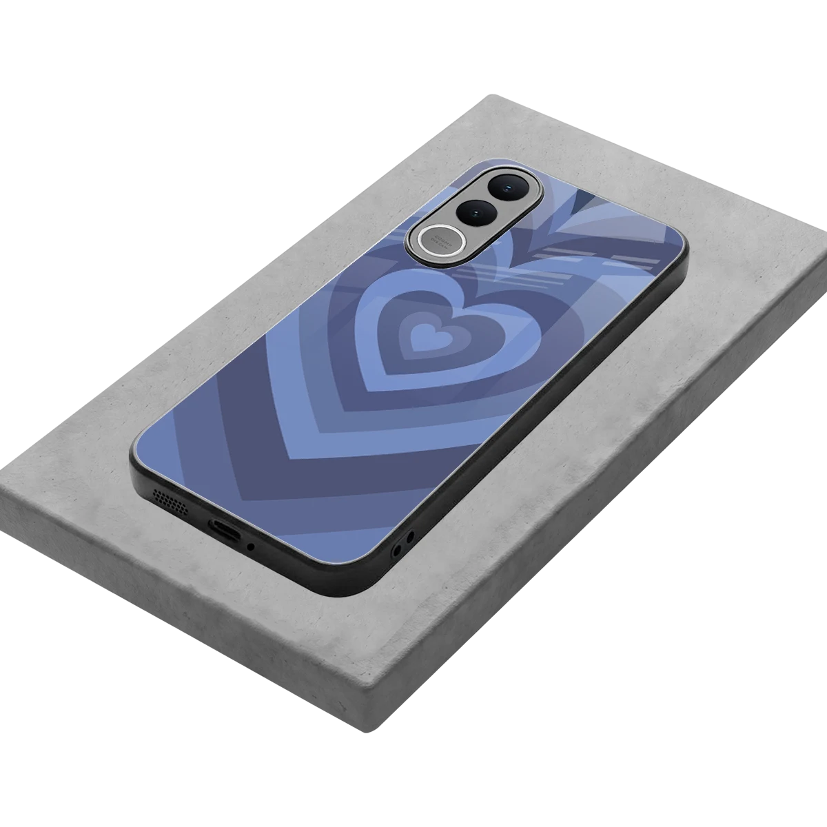 Y2K Yankees Blue Hearts stylish phone case for vivo v70 fe | glossy glass and slim fit