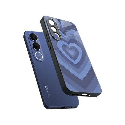 Y2K Yankees Blue Hearts sleek vivo v70 fe cover with tempered glass back and TPU edges