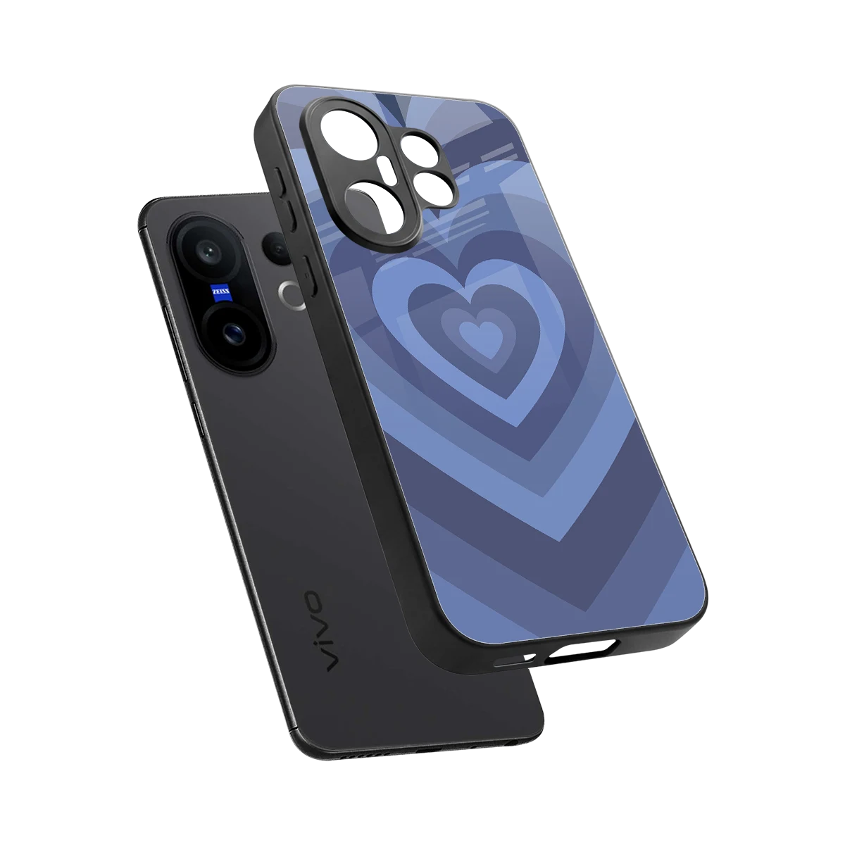 Y2K Yankees Blue Hearts sleek vivo x200 fe cover with tempered glass back and TPU edges