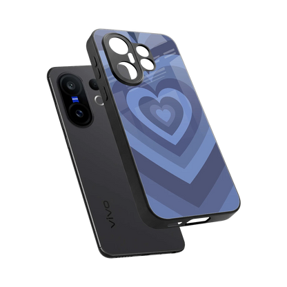 Y2K Yankees Blue Hearts sleek vivo x200 fe cover with tempered glass back and TPU edges