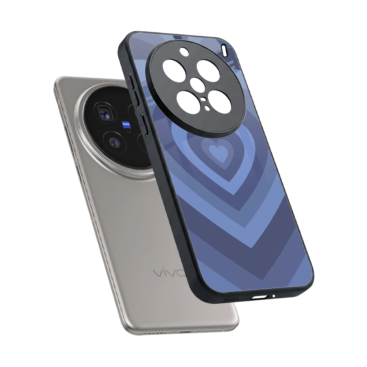Y2K Yankees Blue Hearts sleek vivo x200 pro cover with tempered glass back and TPU edges