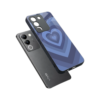 Y2K Yankees Blue Hearts sleek vivo y200 5g cover with tempered glass back and TPU edges
