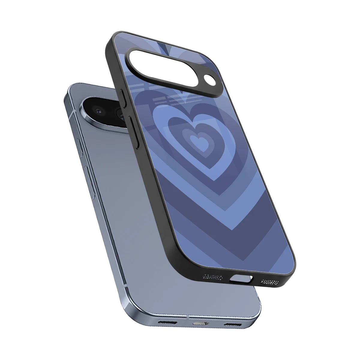 Y2K Yankees Blue Hearts sleek google pixel 10 cover with tempered glass back and TPU edges