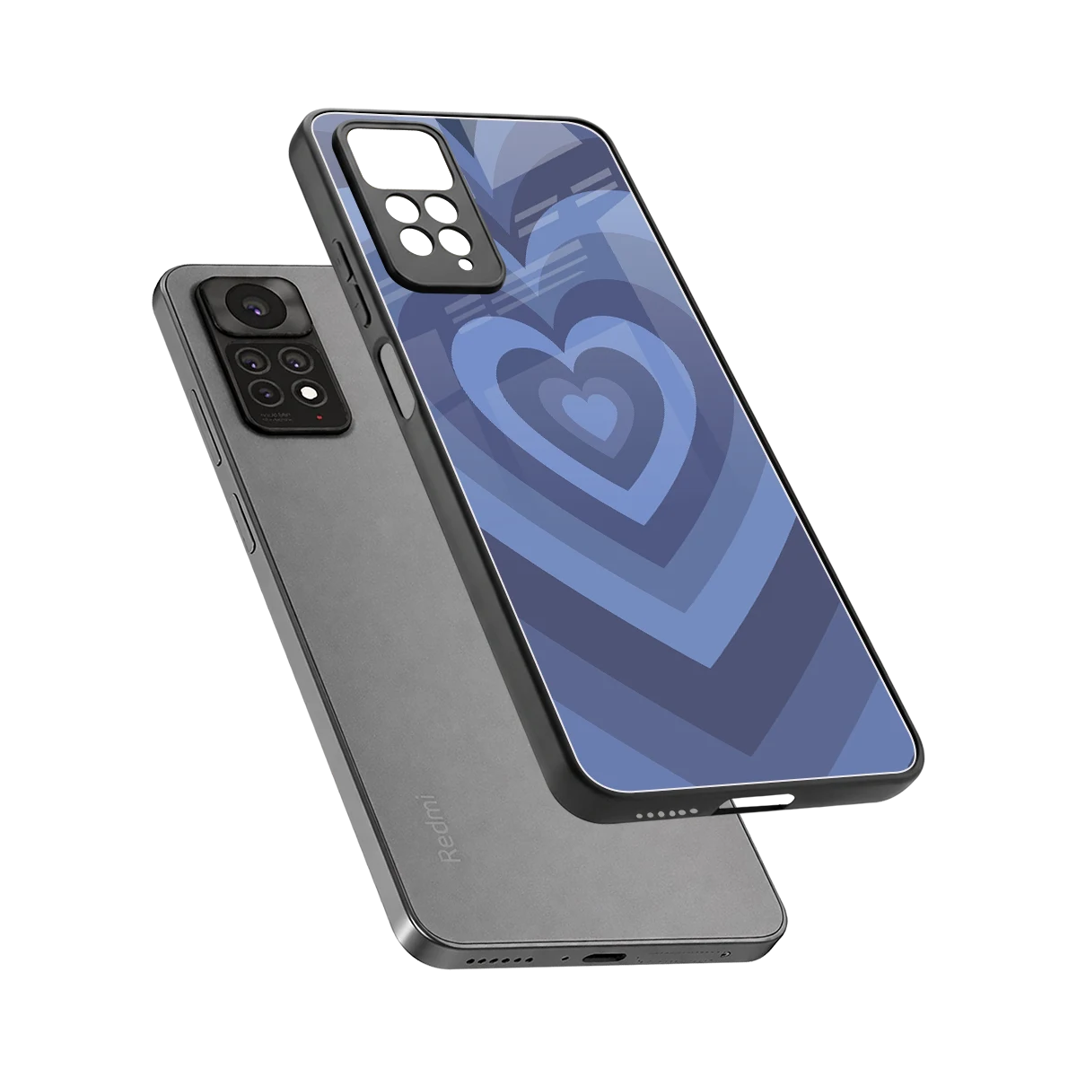 Y2K Yankees Blue Hearts sleek redmi note 11 pro cover with tempered glass back and TPU edges