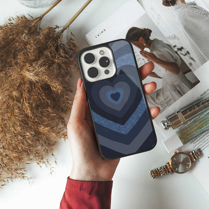 Y2K Frosted Berry Hearts luxury glass phone case for iPhone 16 | scratch and drop resistant